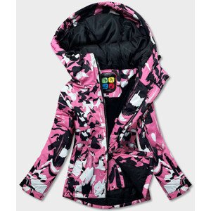 Černo-růžová dámská zimní snowboardová bunda (W186) růžová L (40)