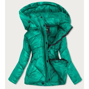 Zelená dámská prošívaná bunda s odepínací kapucí (7564) M (38)