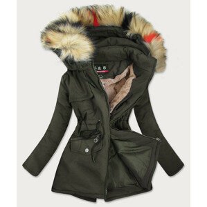 Dámská zimní bunda v khaki barvě (2010-1) khaki XXL (44)