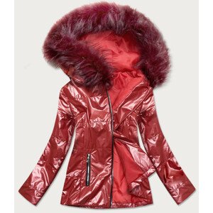 Lehká zimní metalická dámská bunda v bordó barvě (721ART) 46