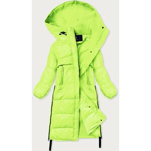 Neonově žlutá dlouhá zimní bunda z různých spojených materiálů (JIN-210) Žlutá XL (42)