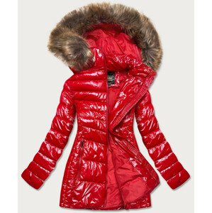 Lesklá červená dámská zimní bunda (7723MID) červená XXL (44)