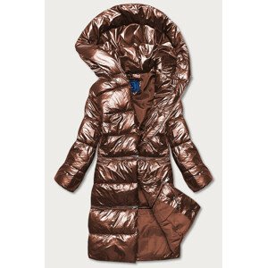 Dámská zimní bunda v měděné barvě - tři délky (OMDL-009) Hnědá S (36)