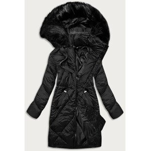 Dlouhá černá dámská zimní bunda (23070-1) černá L (40)