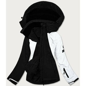 Černo-bílá dámská zimní lyžařská bunda (B2377) černá L (40)