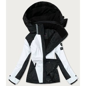 Černo-bílá dámská zimní lyžařská bunda (B2356) černá XL (42)