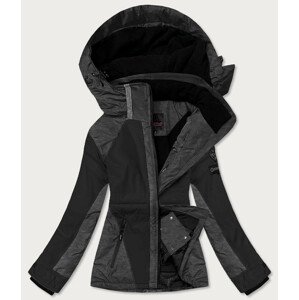 Černá melanžová dámská zimní lyžařská bunda (B2356) černá L (40)