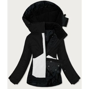 Černo-bílá dámská zimní snowboardová bunda (B2357) černá S (36)