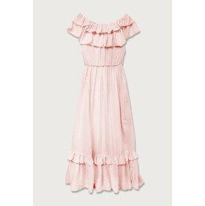Dámské maxi šaty v lososové barvě (344ART) růžová S (36)
