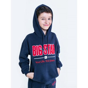 Big Star Mikina s kapucí 171139 Blue Knitted-403 140