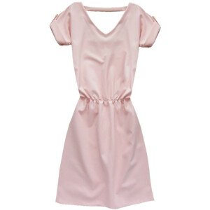 Šaty v pudrově růžové barvě s výstřihem na zádech (90ART) růžová XL (42)
