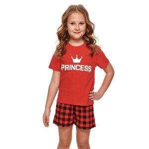 Krátké dívčí pyžamo Princess červené červená 134/140