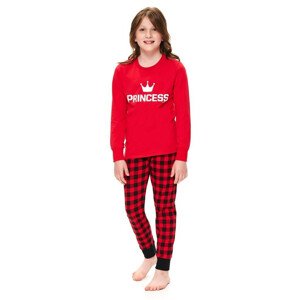 Dívčí pyžamo Princess červené  146/152