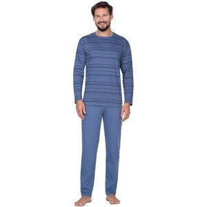 Pánské pyžamo Matyáš modré s pruhy modrá L