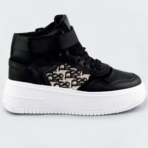 Vysoké černé tenisky sneakers s vysokou podrážkou (AD-429) černá L (40)