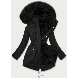 Teplá černá-černá dámská zimní bunda (W629) černá L (40)