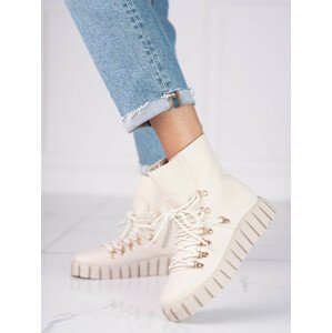 Trendy hnědé  kotníčkové boty dámské na klínku  39