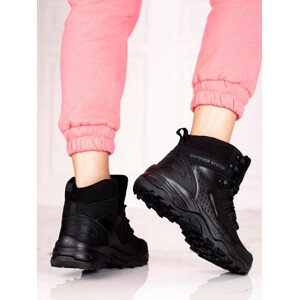 Krásné černé dámské  trekingové boty bez podpatku  38