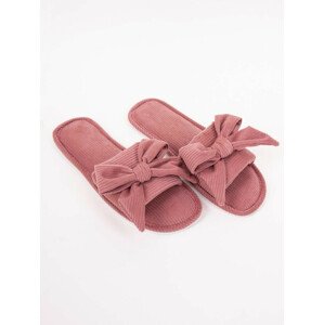 Dámské nazouvací papuče s mašlí 0035K Růžová 36-37
