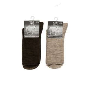 Pánské netlačící ponožky Tak Natural Wool 1078  szary ciemny 44-46