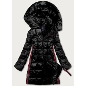 Černá dámská bunda s ozdobnými lampasy (AG1-J9002) černá XXL (44)