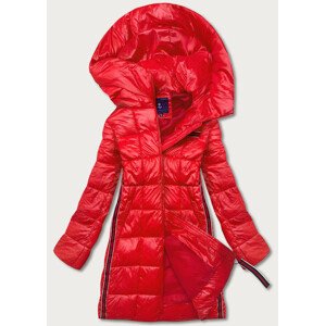Červená dámská bunda s ozdobnými lampasy (AG1-J9002) Červená S (36)