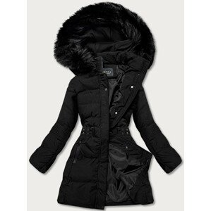 Černá dámská zimní bunda s kapucí (16M9059-392) černá XL (42)