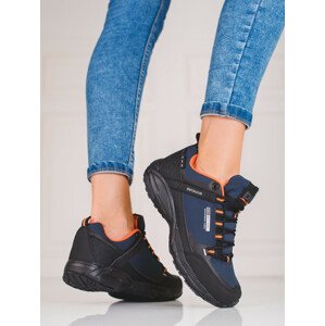 Praktické  trekingové boty dámské modré bez podpatku  38