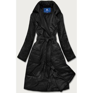 Černá oversize bunda z ekologické kůže (AG1-J9080) černá S (36)