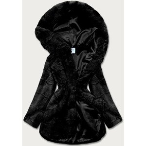 Černá dámská kožešinová bunda (CX009-1) černá M (38)