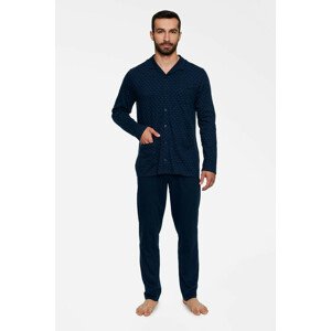 Pánské propínací pyžamo Ted tmavě modré  XL