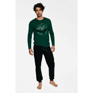Pyžamo Birch 40024-77X Tmavě zelená-černá - Henderson XL