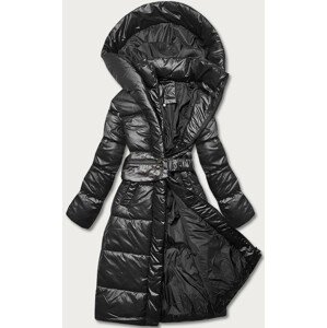 Černá vypasovaná zimní bunda s páskem (L22-9869-1) černá XXL (44)