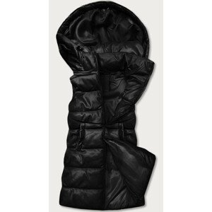 Teplá černá dámská vesta z eko kůže (D-3231-1) černá XL (42)