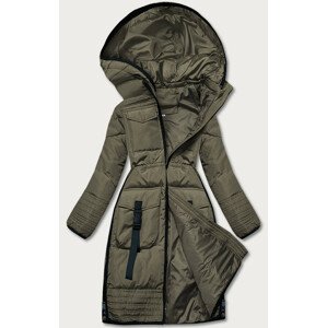 Vypasovaná dámská zimní bunda v khaki barvě (H-1071-13) khaki XXL (44)