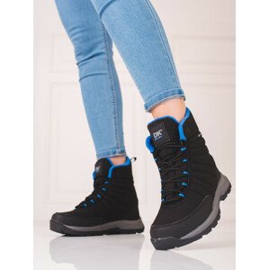 Zajímavé černé  trekingové boty dámské bez podpatku  41