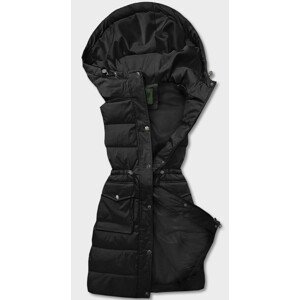 Černá dámská péřová vesta s kapucí (CAN-860) černá L (40)