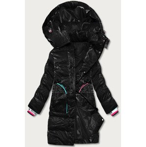Černá dámská zimní bunda s barevnými vsadkami (CAN-594) černá S (36)