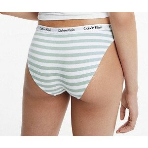Dámské kalhotky D1618E 5XD bílá/zelená - Calvin Klein bílo-zelená S