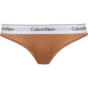 Dámské kalhotky F3787E 796 hnědá/vzor - Calvin Klein hnědá/vzor M