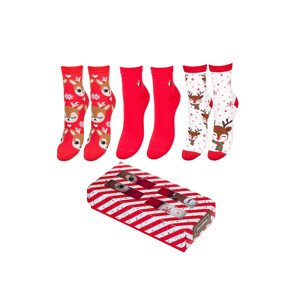 Dámské ponožky Milena Vánoční sada, krabička A'3 mix barev-mix designu 37-41