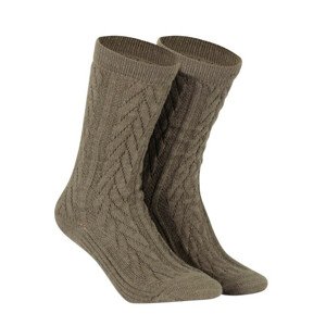 Vzorované ponožky Akryl/Vlna W.956 khaki UNI