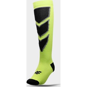 Pánské lyžařské ponožky 4F AW22UFSOM030 neonově zelené 39-42