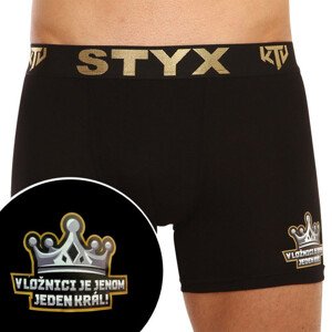 Pánské boxerky Styx / KTV long sportovní guma černé - černá guma (UTCK960) XL