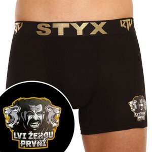 Pánské boxerky Styx / KTV long sportovní guma černé - černá guma (UTCL960) XL