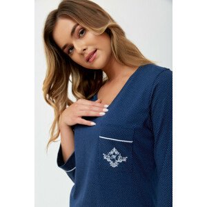 Dámské pyžamo MERRY 1231 - Loveza tm.modrá s bílou tečkou XL