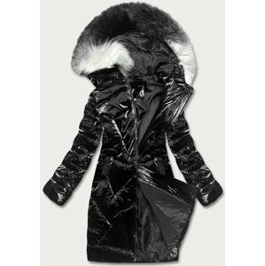 Černá dámská zimní bunda s kapucí (H-1105/01) černá XXL (44)