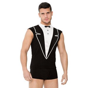 Pánský kostým 4604 - SOFTLINE COLLECTION černo-bílá XL