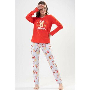Dámské pyžamo Sob s perníčky červené  XL
