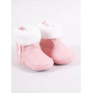 Yoclub Dívčí boty na suchý zip OBO-0185G-0500 Pink 0-6 měsíců
